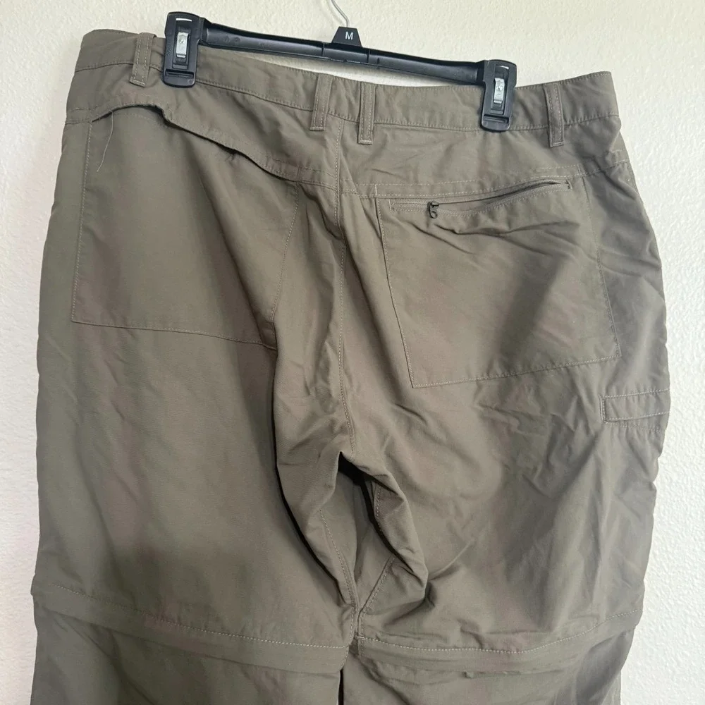 The North Face Convertible Pants Men's 38‎ Taupe 100% Nylon Snap Hiking Outdoor